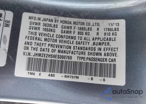 2014 Honda Insight Lx z USA, uszkodzony, nr VIN JHMZE2H59ES000769